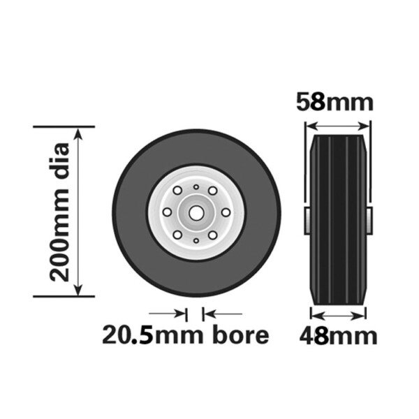 MP228 200mm Steel Wheel For Jockey Wheels - Image 2
