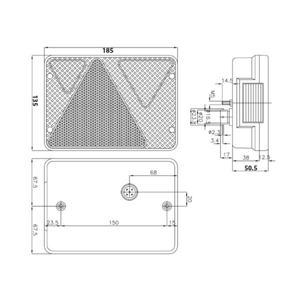 MP8943BL AJBA 5 Pin Left Hand Bulb Combination Lamp (RL.96.150SI) - Image 2